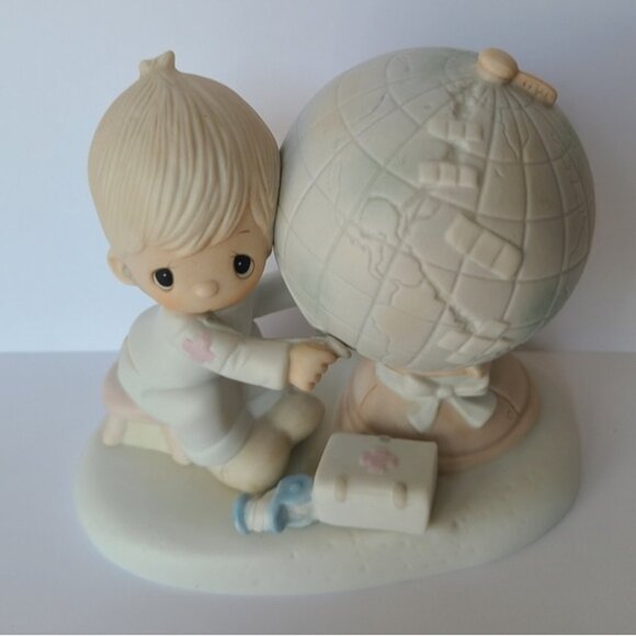 Precious Moments Jesus is the Answer Boy Globe Collectible Porcelain Figurine - Picture 6 of 12